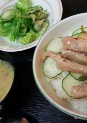 甘辛豚丼定食（血管ダイエット1155）-レシピのメイン写真