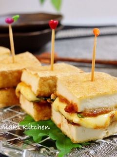 10分で☆厚揚げの肉味噌チーズサンド-レシピのメイン写真