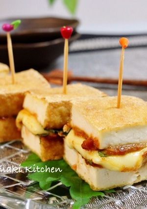 10分で☆厚揚げの肉味噌チーズサンド-レシピのメイン写真