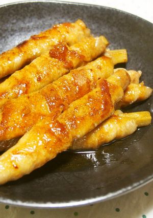 ごぼうの豚バラ巻き♪タレが照り照り～！-レシピのメイン写真