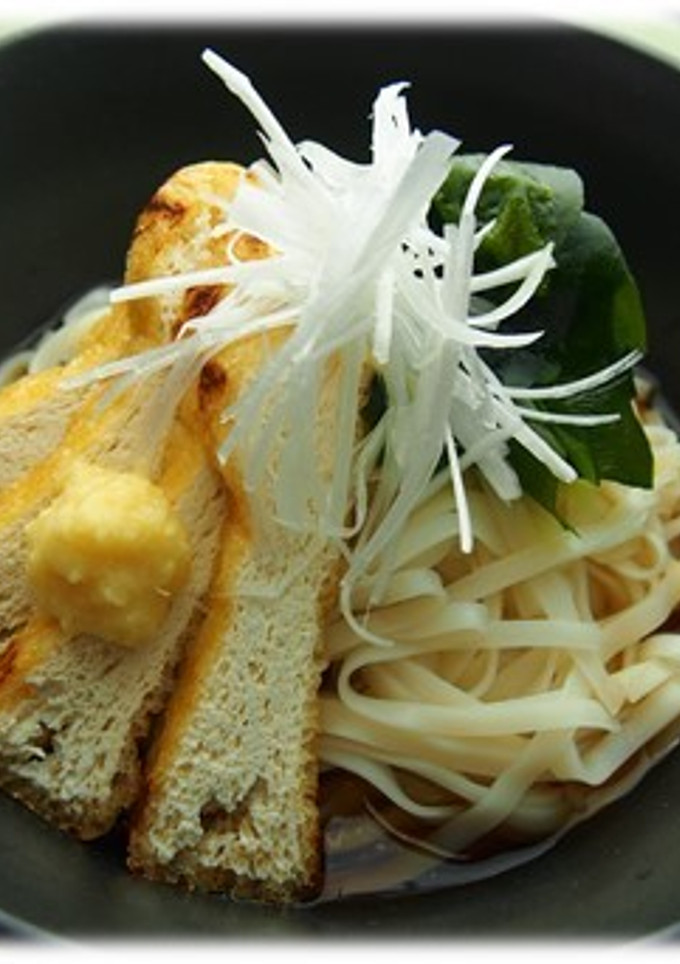 油揚げとわかめのさっぱりざるうどん-レシピのメイン写真