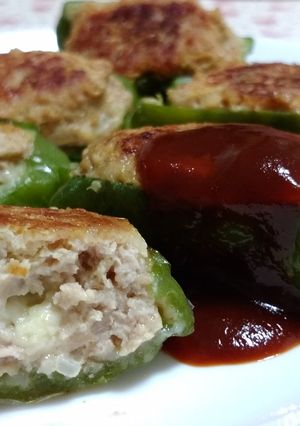 ピーマンの肉詰め ~時々チーズin~-レシピのメイン写真