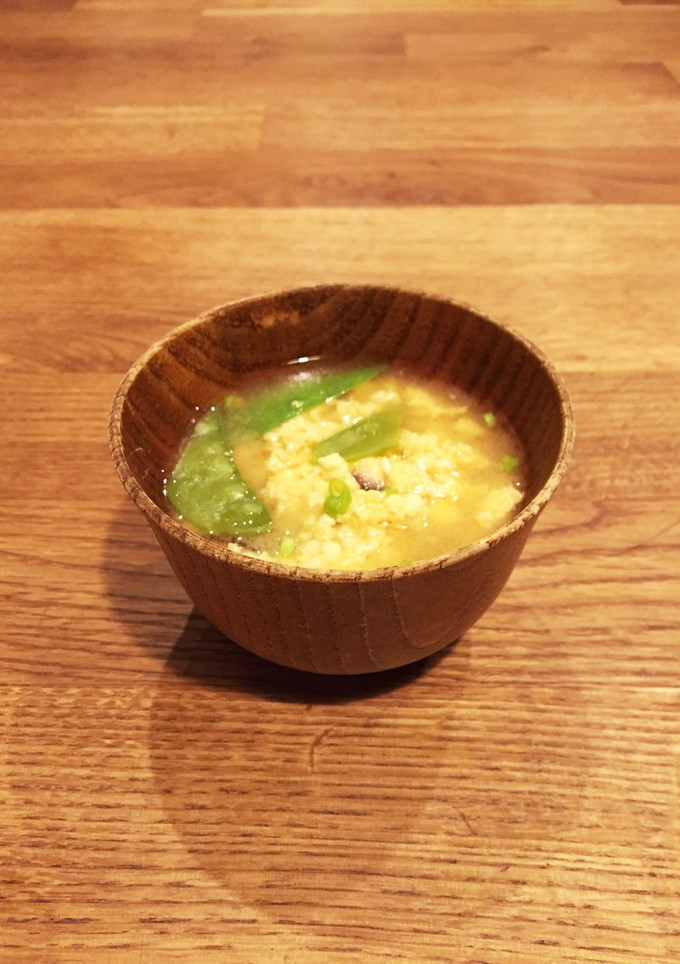 絹さやと豆腐と卵のふわふわみそ汁-レシピのメイン写真