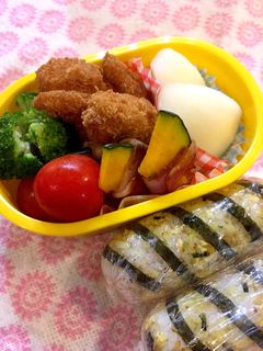 簡単*可愛い*ストライプおにぎり弁当-レシピのメイン写真