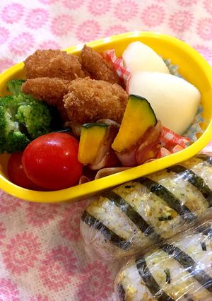 簡単＊可愛い＊ストライプおにぎり弁当-レシピのメイン写真