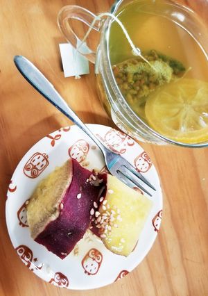 和カフェ風蜜煮芋と抹茶黒豆玄米レモン茶-レシピのメイン写真