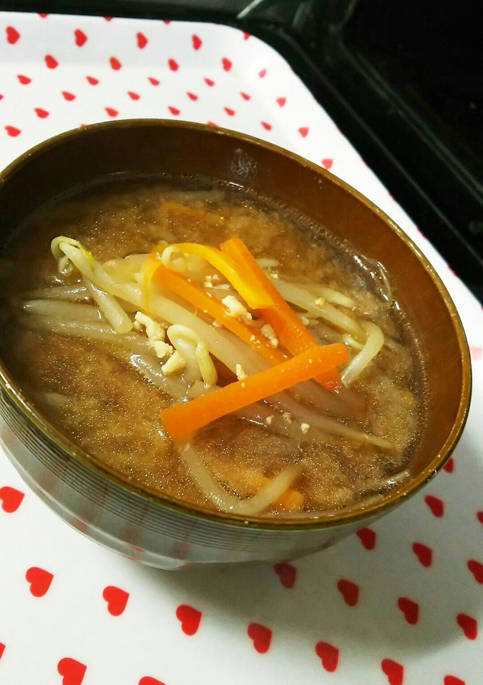 こく旨☆モヤシと挽き肉のお味噌汁-レシピのメイン写真