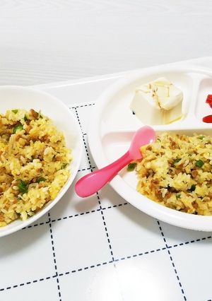 ☆1歳子供とランチ☆しらす納豆チャーハン-レシピのメイン写真