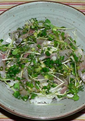 香味野菜たっぷりのアジのたたき丼-レシピのメイン写真