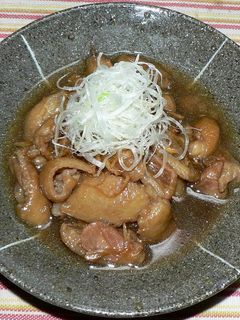 鶏皮の甘辛煮、白髪ネギ添え-レシピのメイン写真