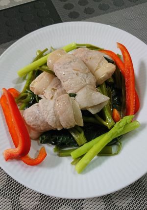 ヘルシー☆豚肉の豆腐巻き蒸し焼き-レシピのメイン写真