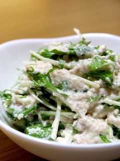 水菜と豆腐とツナのサラダ-レシピのメイン写真