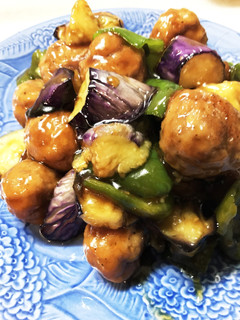 肉団子と茄子の甘酢だれ-レシピのメイン写真