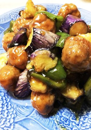 肉団子と茄子の甘酢だれ-レシピのメイン写真