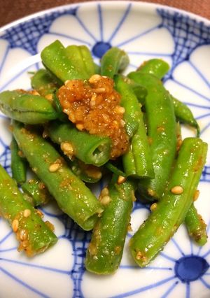 メープルでインゲン豆のコク旨胡麻和え⁂-レシピのメイン写真