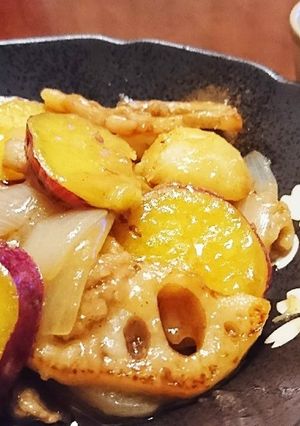 豚バラと根菜の甘酢あん炒め-レシピのメイン写真