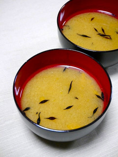簡単!薩摩芋かぼちゃヒジキのお味噌汁-レシピのメイン写真