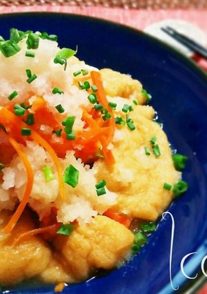 煮汁がジュワ〜！副菜に♪油揚げのおろし煮-レシピのメイン写真