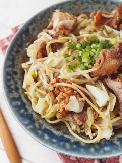 がっつり飯!唐揚げ焼きスパ-レシピのメイン写真