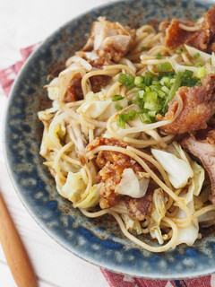 がっつり飯!唐揚げ焼きスパ-レシピのメイン写真