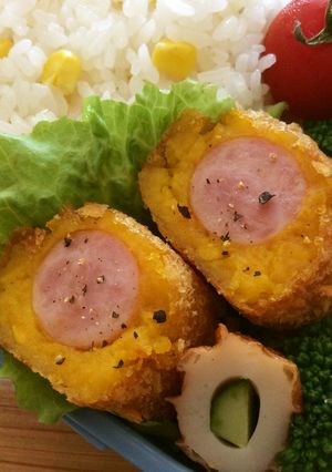 ウィンナー入りかぼちゃコロッケ-レシピのメイン写真