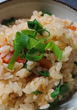 簡単ヘルシートマトとねぎのご飯-レシピのメイン写真