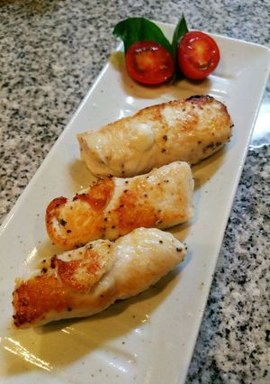 鶏胸肉薄切りのバジルチーズ巻き-レシピのメイン写真