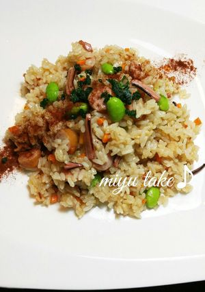 イカの塩辛入り♪洋風焼きピラフ♥-レシピのメイン写真
