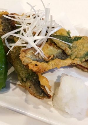 鰯の大葉巻き天ぷら 梅肉おろし添え-レシピのメイン写真