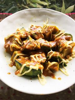 棒棒鶏たれ〜焼肉のタレで*南瓜サラダ-レシピのメイン写真