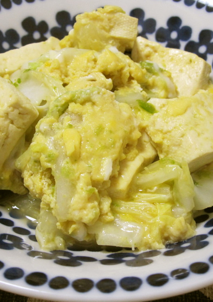 豆腐と白菜のこぶおろし卵とじ-レシピのメイン写真