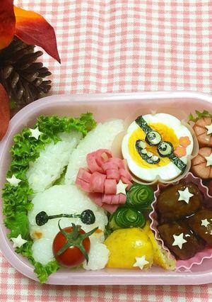 キャラ弁 べ兎(イ)マックスとミニオン月-レシピのメイン写真