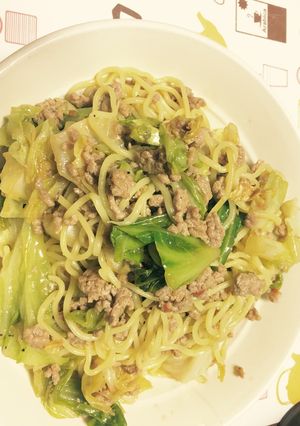 新感覚？！ひき肉のピリ辛中華風焼きそば-レシピのメイン写真