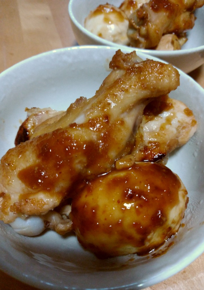 余った焼き肉のタレで　手羽元と卵の煮物　-レシピのメイン写真