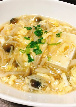 ふわふわ玉子ときのこのあんかけ豆腐-レシピのメイン写真