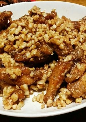 *手羽中の甘辛クルミ和え*-レシピのメイン写真