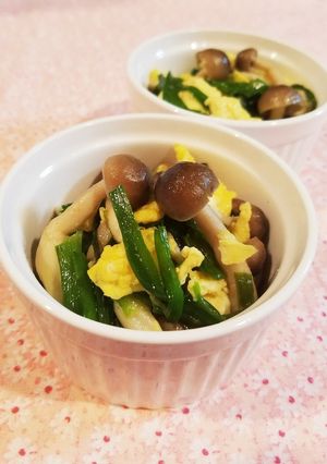 ニラ玉しめじ-レシピのメイン写真