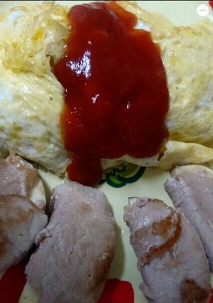 さつまいもの肉巻きとオムライス-レシピのメイン写真