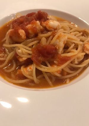天使の海老でトマトスープパスタ-レシピのメイン写真