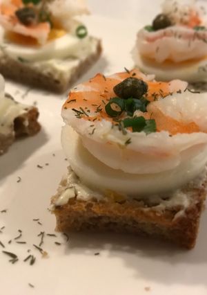 ライ麦オープンサンド さっぱり海老！-レシピのメイン写真