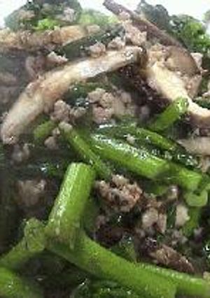 菜の花とひき肉の炒め物-レシピのメイン写真