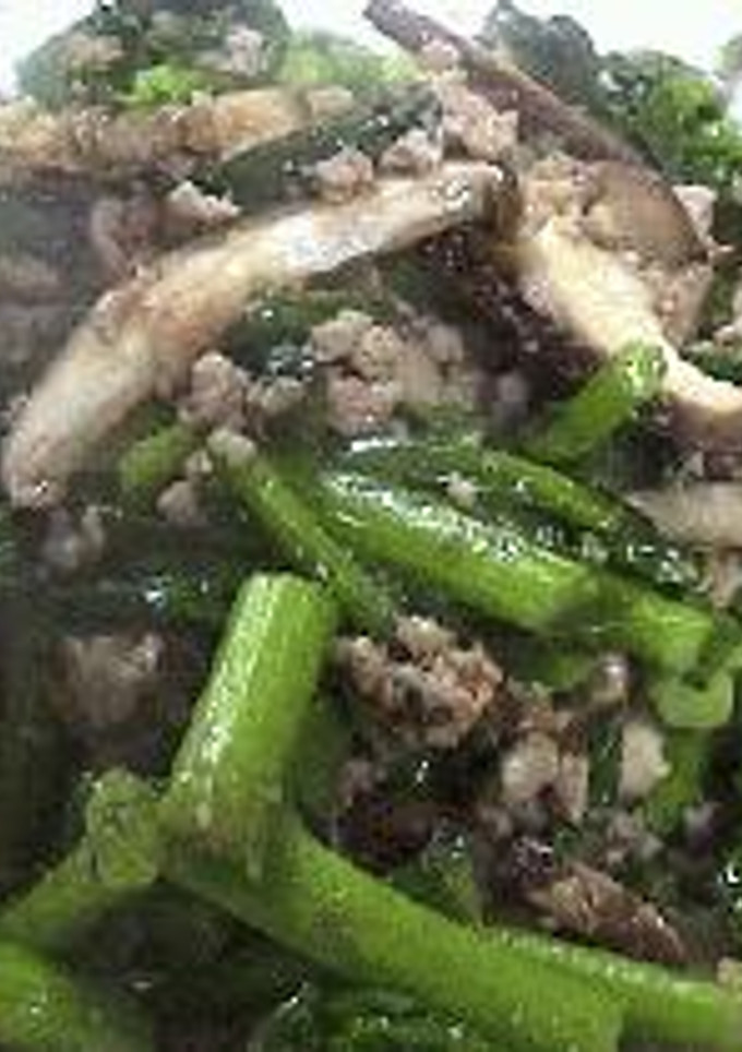 菜の花とひき肉の炒め物-レシピのメイン写真