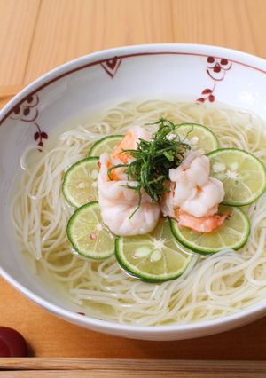 大葉風味のえびにゅうめん-レシピのメイン写真