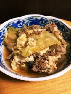 ひき肉とキャベツの卵とじ煮-レシピのメイン写真