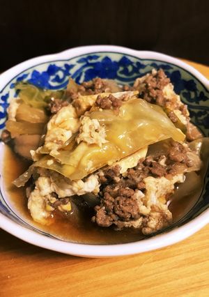 ひき肉とキャベツの卵とじ煮-レシピのメイン写真
