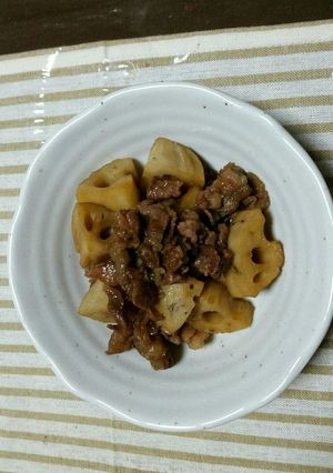 れんこんの牛しぐれ-レシピのメイン写真