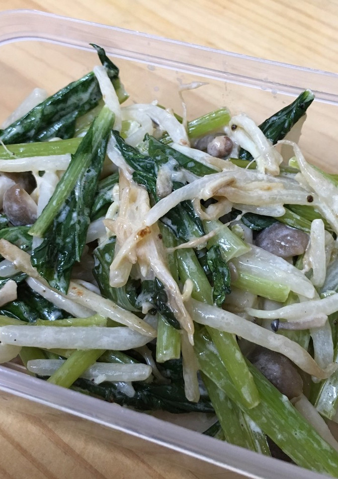 もやしときのこ、青菜のマヨ炒め-レシピのメイン写真