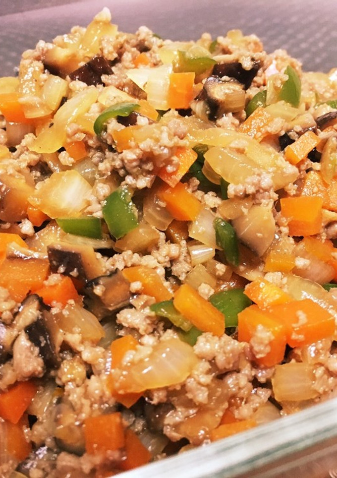作り置き☆野菜としいたけの豚肉そぼろ-レシピのメイン写真
