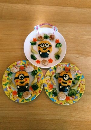 ミニオン♪１歳のお誕生日プレート☆-レシピのメイン写真