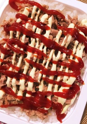 ツナ缶の簡単ストライプ丼-レシピのメイン写真